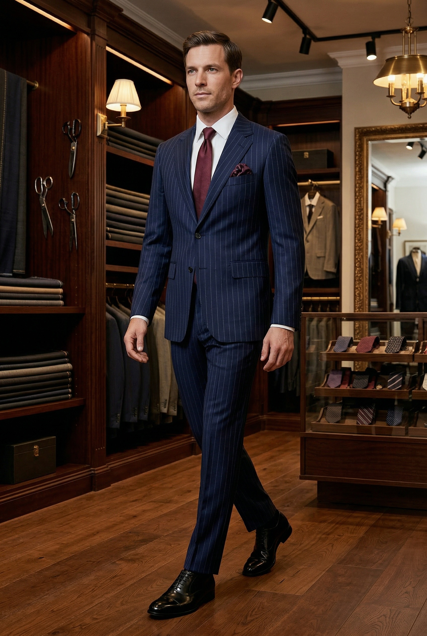 Navy tailored suit